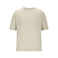thumbnail image 3 of Comfort Fit T Shirts for Men Men Tshirt Mens Textured Knitted Shirts Casual Muscle Round Neck Work Office T-Shirt Summer Solid Color Short Sleeve Basic Tee Tops, 3 of 5