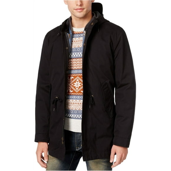 American Rag Mens Two-in-One Parka Coat, Black, XX-Large
