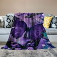 thumbnail image 2 of Shiartex Butterfly Throw Blanket Purple Butterfly Flower Blanket Gifts for Women Adults Kids Ultra Soft Cozy Warm Floral Blanket Decoration for Couch Bed Sofa Dorm 50x60in, 2 of 6