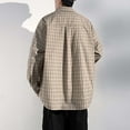 thumbnail image 5 of Admvng Button Up Shirt Men Oversized Casual Plaid Turn-down Collar Pockets Long Sleeve Shirt Blouse, Size M-5XL, 5 of 5