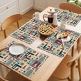 thumbnail image 5 of Nautical Ship Checked Placemats Set of 6 Teal Coastal Sailboat Anchor Place Mats Indoor Wipeable Table Mats Washable Cloth Dining Table Placemats for Kitchen Holiday Party Home Decor 13x19 Inch, 5 of 9