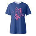 thumbnail image 4 of TSADFHJI Hauts Sexy pour Femmes T-Shirt Imprimé à Manches Courtes Col Rond Blouse TG Marine, 4 of 5