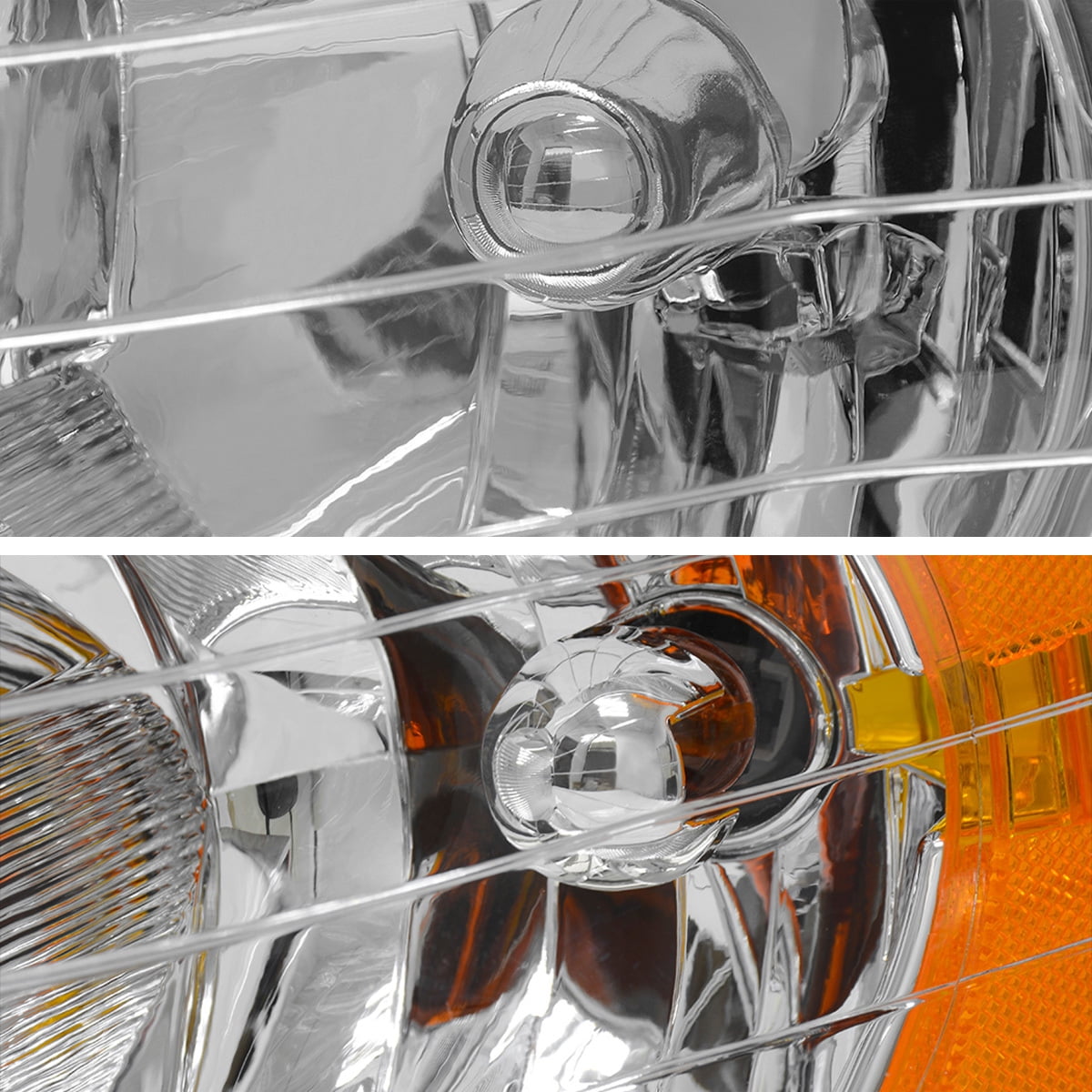 RVNI Chrome Headlights for 2002-2005 Dodge Ram 1500 2500 3500 Headlamps Left+Right