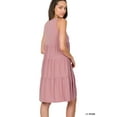 thumbnail image 3 of Zenana Women's Sleeveless Jersey Ruffle Tiered Knee Length Swing Midi Dress, 3 of 3