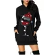 thumbnail image 3 of Vestido de Navidad de manga larga para mujer, minivestido informal con capucha para Fiesta y vacaciones, talla grande, 3 of 5