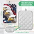 thumbnail image 6 of Yayeee Pot Holders Kitchen Heat Resistant with Pockets 7"x9.8" Cotton Oven Cooking Hot Pads, American Eagle Pattern, 6 of 7