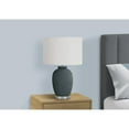 thumbnail image 3 of Lighting, 24"H, Table Lamp, Blue Ceramic, Ivory / Cream Shade, Contemporary, 3 of 7