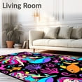 thumbnail image 2 of ODIKA 3'x5' Machine Washable Non-Slip Area Rug, Whimsical Cartoon Sea Creature Latch Hook with Playful Mermaid Design High Traffic Rug with Pad, Pink, 726041, 2 of 8