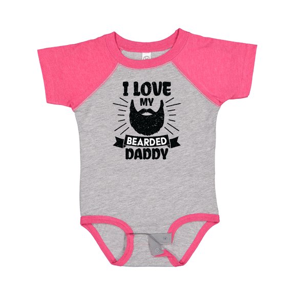 Inktastic I Love My Bearded Daddy for Fathers Day with Grunge Boys Baby Bodysuit