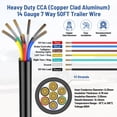 thumbnail image 2 of Arnés de cableado para remolque de 7 vías LIMICAR, 14 AWG, 15 m, 7 pines, 2 of 7