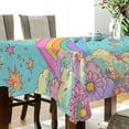 thumbnail image 5 of Yayeee Tablecloths 54" x 54" Rectangle Wrinkle Resistant Party Table Cover, Retro Blue Rainbow, 5 of 8