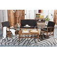thumbnail image 3 of SAFAVIEH Fontana Outdoor Patio 4 Pc Conversational Set, Natural/Black, 3 of 14