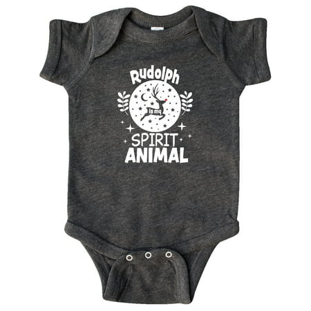 

Inktastic Christmas Rudolph is My Spirit Animal with Reindeer Silhouette Gift Baby Boy or Baby Girl Bodysuit