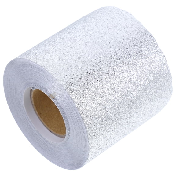 WRITWAA Replaceable Plated Silver Glitter Bulletin Board Border Paper for Classroom and Event Decoration