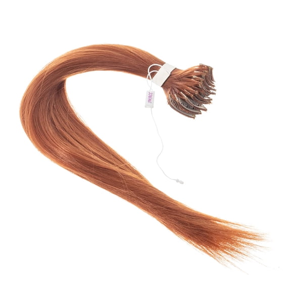 WEIF-12 Pcs Straight One Color Party Highlights Clip on in Hair Extensions Colored Hair Streak Synthetic Hairpieces (Ginger Red)