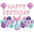 thumbnail image 1 of Set de globos de fiesta con temática de sirena para cumpleaños, 22 unidades, lámina y látex, 1 of 1