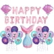 thumbnail image 1 of Set de globos de fiesta con temática de sirena para cumpleaños, 22 unidades, lámina y látex, 1 of 1