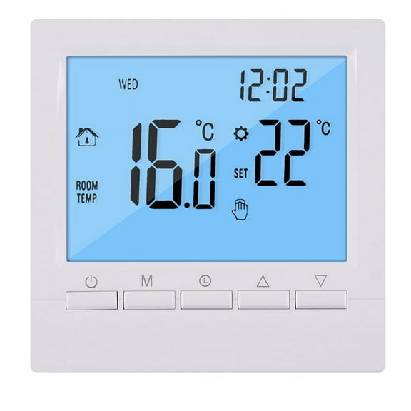Programmable Digital Thermostat 3A Weekly Room Temperature Controller for Efficient Home Heating White Backlight