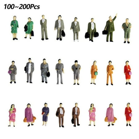 

100Pcs/200Pcs 1:87 Scale People Model Trains Painted Figures Passengers People