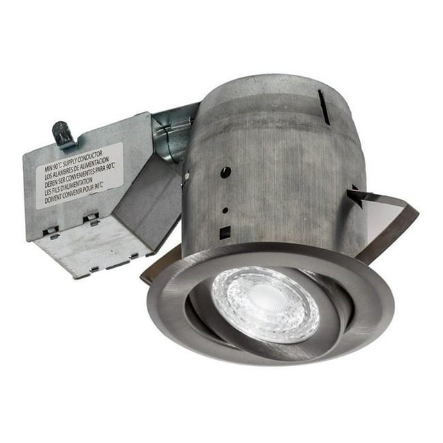 Nadair PR378L-SWBN 4 in. LED Swivel Recessed Light for PAR20, Burhsed Nickel