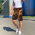 thumbnail image 5 of Bixox Men's Sunset Sunflower Cow printed lightweight casual shorts, soft sleep shorts with pockets., 5 of 5