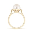 thumbnail image 2 of Angara Freshwater Cultured Pearl Ring with Diamond Accents in 14K Yellow Gold for Women | June Birthstone Jewelry for Her, 2 of 8