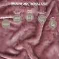 thumbnail image 3 of Superior Fleece Plush Fluffy Soft Blanket, Solid Mauve, Throw, 3 of 7