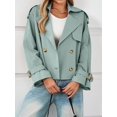 thumbnail image 2 of Gabardina corta Tankaneo para mujer con doble botonadura y solapa, 2 of 7