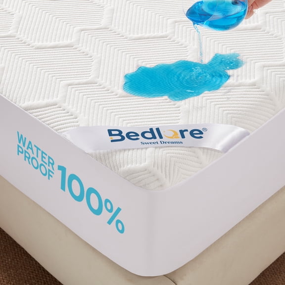 BEDLORE Queen Waterproof Mattress Protector, 3D Air Fabric Mattress Cover Pad, Smooth & Ultra-Soft, Breathable & Washable with 6"-18" Deep Pocket