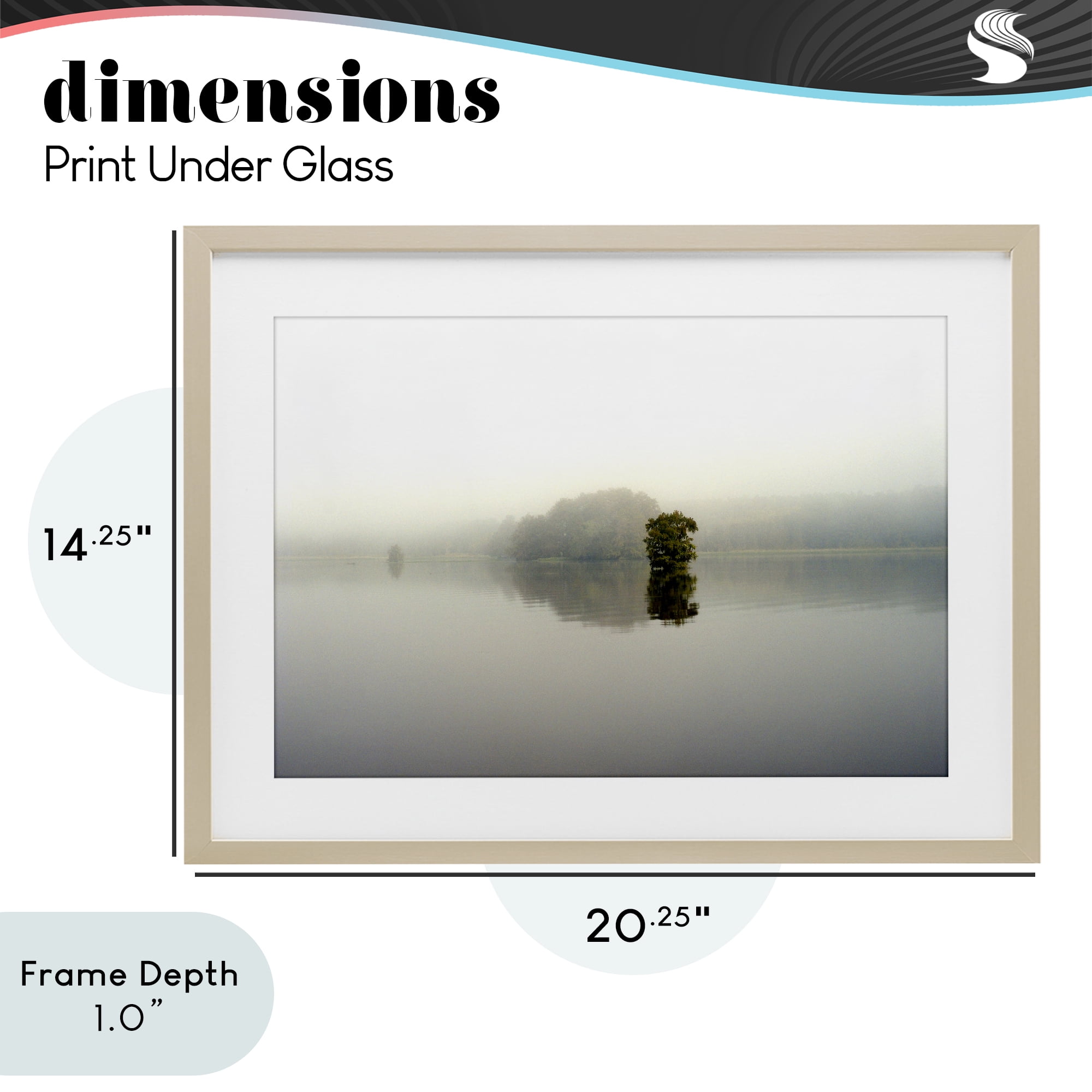 Stupell Industries Misty Lake Reflection Birch Framed Print Under Glass, design by Gail Peck