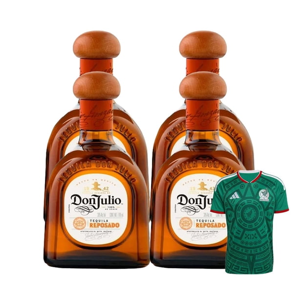 4 Tequila Don Julio Reposado 700 ml + Jersey Verde