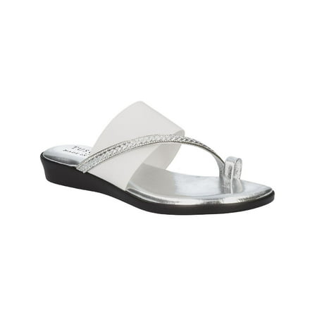 

Tuscany By Easy Street Womens Amedea Toe Loop Rhinestone Slide Sandals