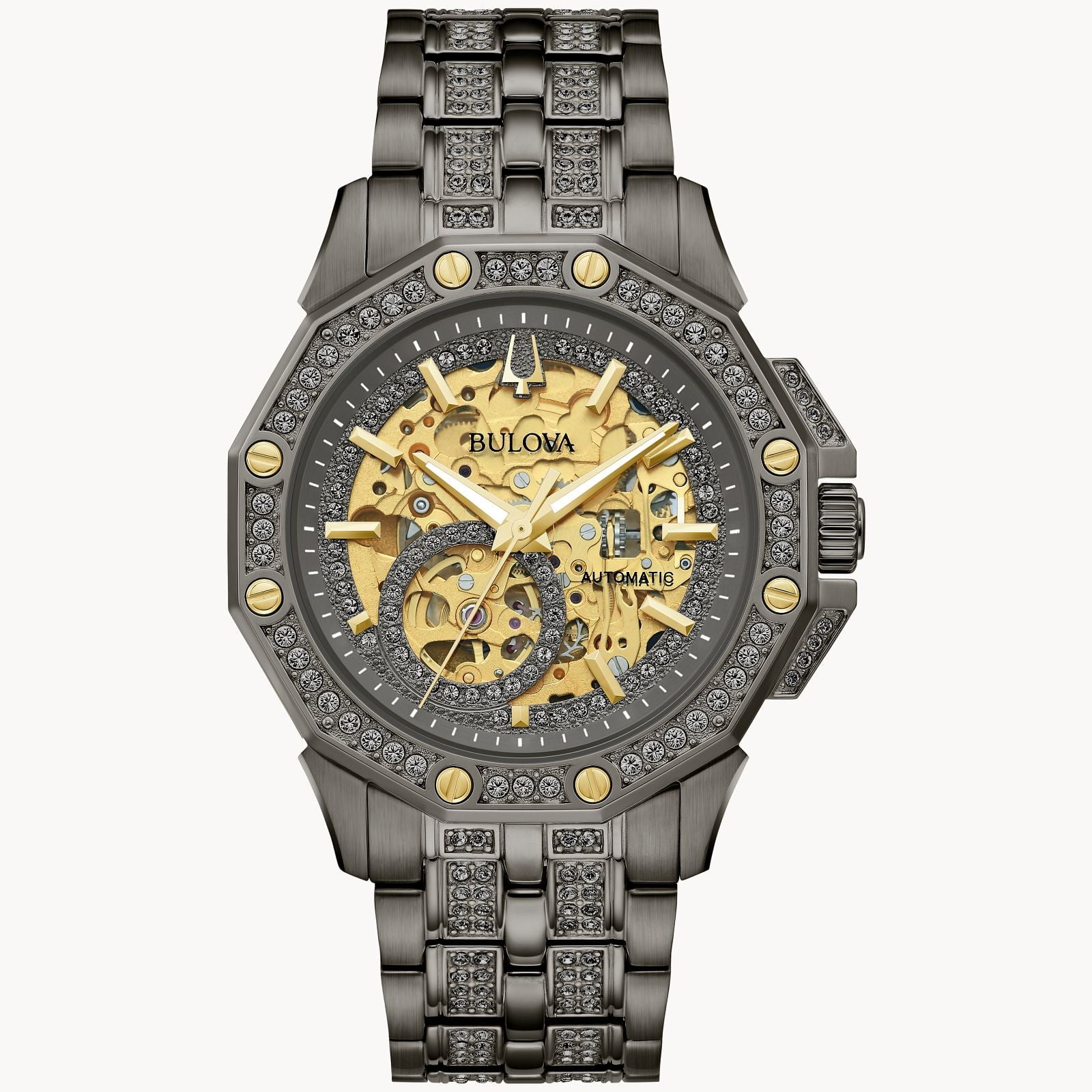 Bulova Men's Gold-Tone Crystal Watch, Multi-Function, Stainless