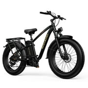 SOHAMO 26"x4" Fat Tire Electric Bike, 750W Adults E Bike, 48V 15Ah Battery Shimano 7 Speed Mountain Bike - Beach Snow Ebike for Men UL2849