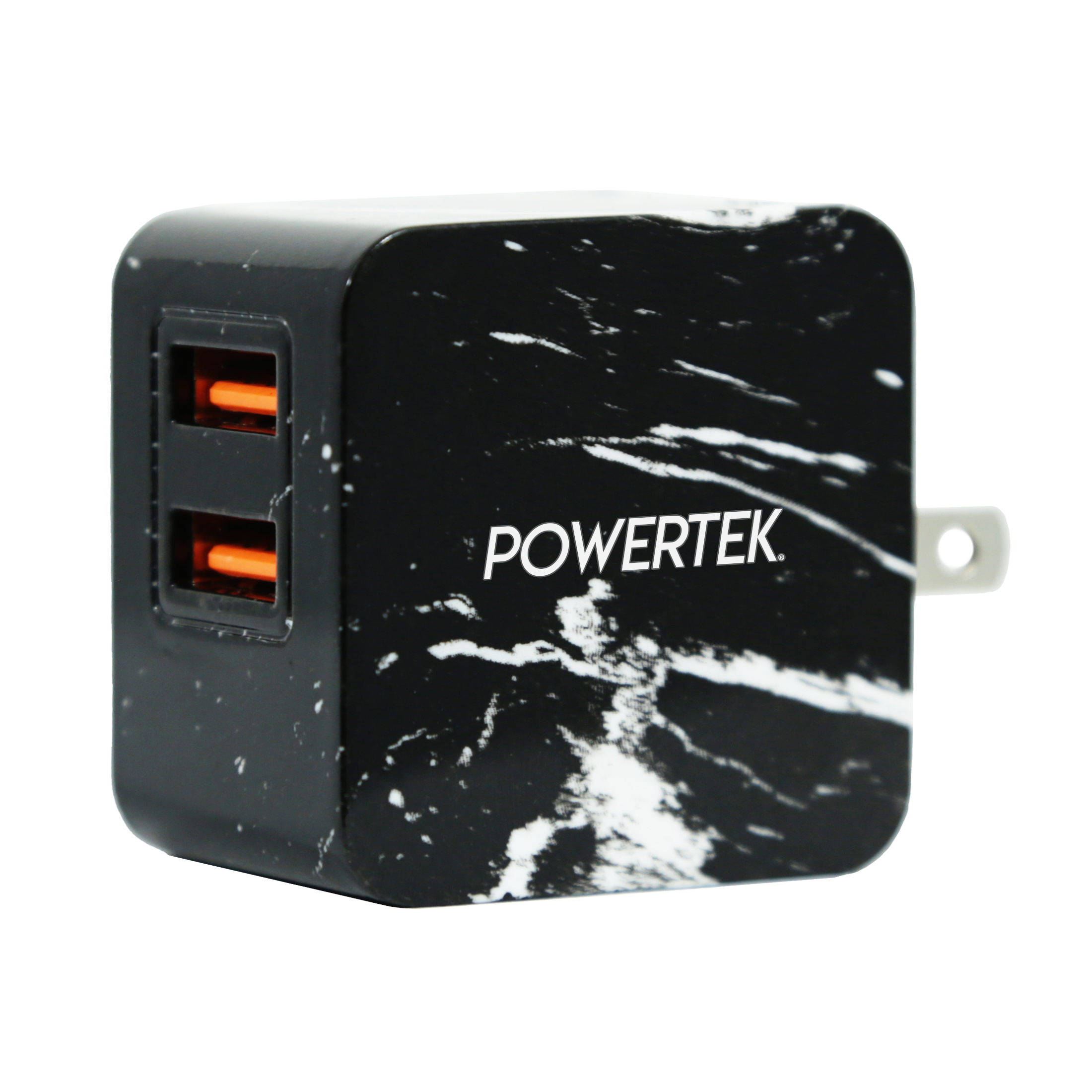 Liquipel Dual USB-A Wall Charger Marble - Black/Silver