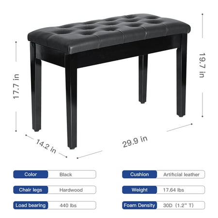 piano seat storage duet padded stool keyboard faux chair wooden double leather furniture benches babyroom bench sheet