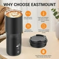 thumbnail image 3 of EAST MOUNT Smart Temperature Controlled Mug,Heated Coffee Mug,16 Hours Battery Life,Vacuum Insulated Hot Beverage Warmer 15OZ,with LCD Display 90°F to 150°F, 3 of 6
