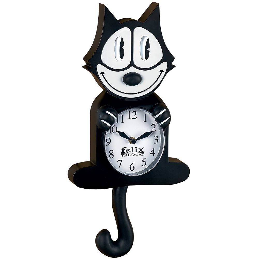 Authentic Cartoon Collectible Felix The Cat Wall Clock w/ Moving Eyes &  Tail 