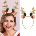 thumbnail image 1 of JEAIRTS Diadema de astas de reno navideñas con lentejuelas y orejas de asta, banda para el cabello navideña, lindas diademas navideñas, accesorios para mujeres (1-dorado), 1 of 5