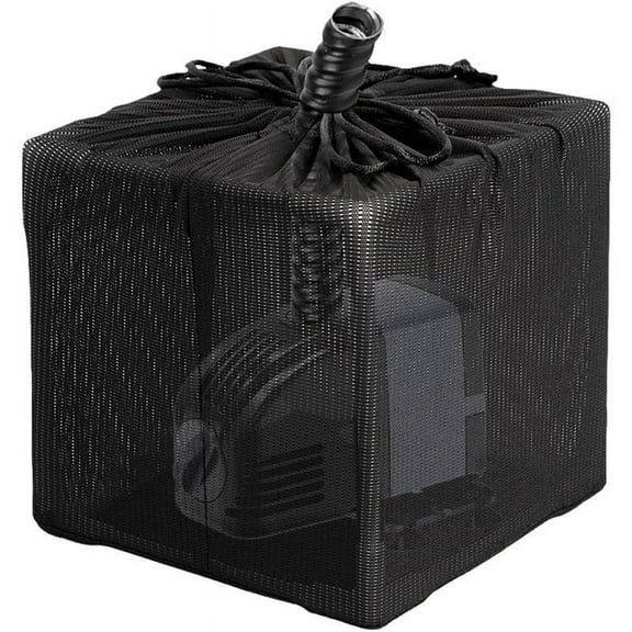 26CM Pond Pump Filter Bag for Pond Filter Box with Drawstring, Anti-Clogging Pump Barrier Bag for Ou Black Plastic Nylon