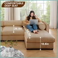 thumbnail image 2 of 4-Seat Modular Sectional Sofa with Storage | Chenille | Round Arms | Cushion Back – Living Room Versatile Comfort{CVariable.Color - Camel}, 2 of 21