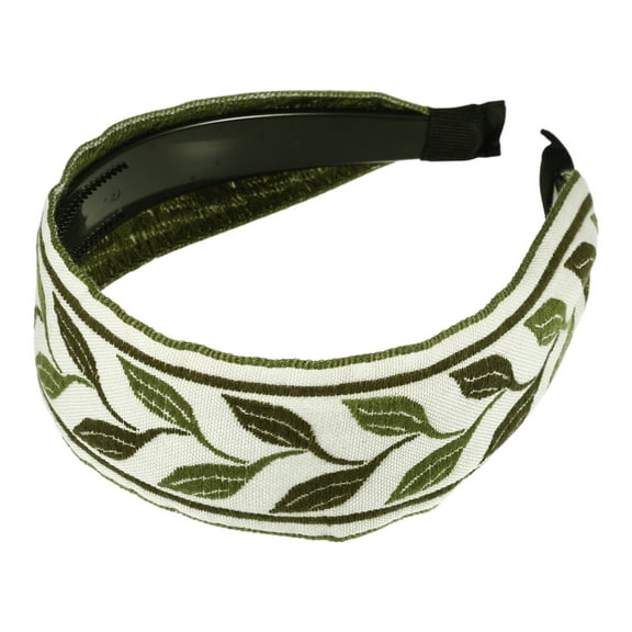 1 Pc Classic Embroidery Bohemia Headband for Women for Girls 1.97" Wide Green