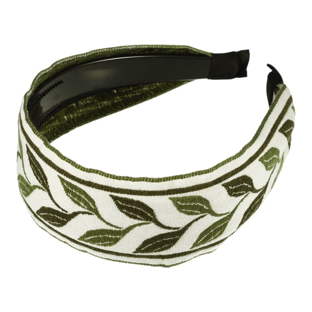 1 Pc Diadema Clásica de Bordado Bohemio para Mujeres y Niñas de 1.97" de Ancho Verde