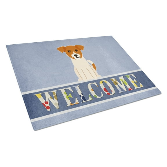 Caroline's Treasures Jack Russell Terrier Welcome Glass Cutting Board Large