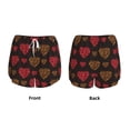 thumbnail image 5 of Xecao's Gold Glitter Heart for a double-layer running short for women, perfect for gym, tennis, and more, featuring a convenient pocket., 5 of 9
