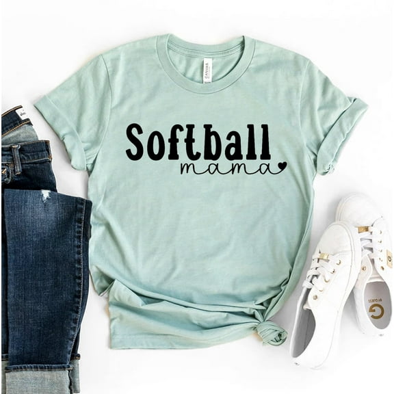 Softball Mama T-shirt Women Shirt School Sports Gift Game Day Tee Mom Top Favorite Player Shirts Women's
