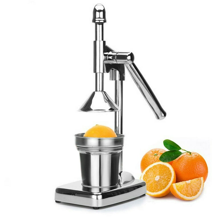 Oukaning Manual Press Juicer Squeezer Citrus Stainless Steel Fruit Juice  Extractor Silver