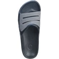 thumbnail image 3 of Roxoni Slide Sandals for Men  Open Toe Slip-On  Waterproof Rubber for Beach, Pool, Gym, Travel Wear Black/Gray 13, 3 of 7