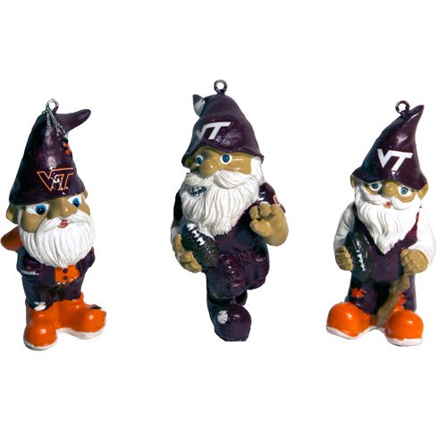 Forever Collectables NCAA Gnome Christmas Ornament Set, Virginia Tech