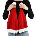 thumbnail image 5 of Gorro navideño de punto rojo 2022, bonito gorro de Papá Noel con pompón, gorro de ganchillo cálido para mamá, bebé, regalo de fiesta de Navidad y Año Nuevo, 5 of 5